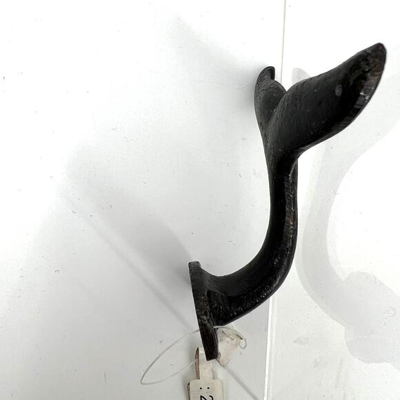 Cast Iron Whale Tail Sea Creatures Coat Hook Bathroom Hall Tree Towel Holder NEW - Picture 4 of 5